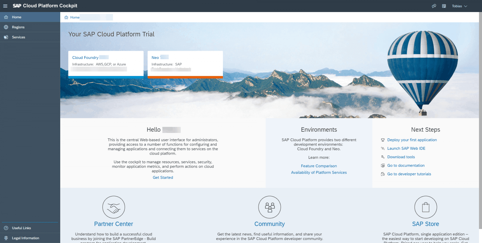 SAP Cloud Platform Cockpit