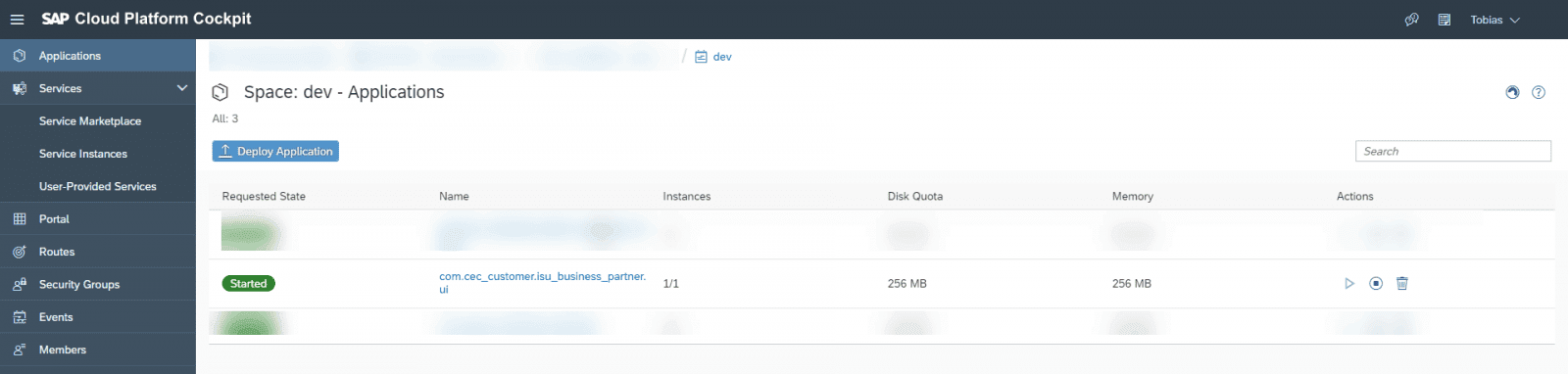 SAP Cloud Platform Cockpit