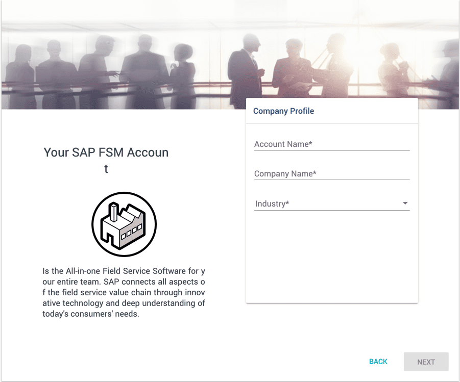 SAP Field Service Management Kostenloser Account Details