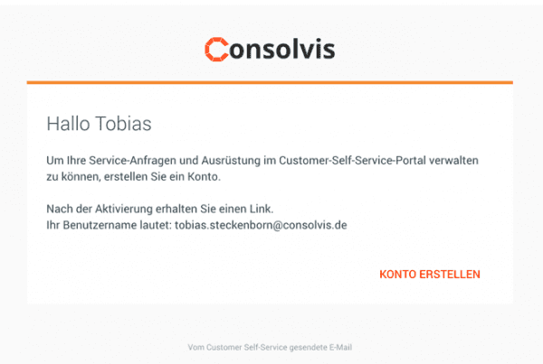FSM Now Aktivierungsmail