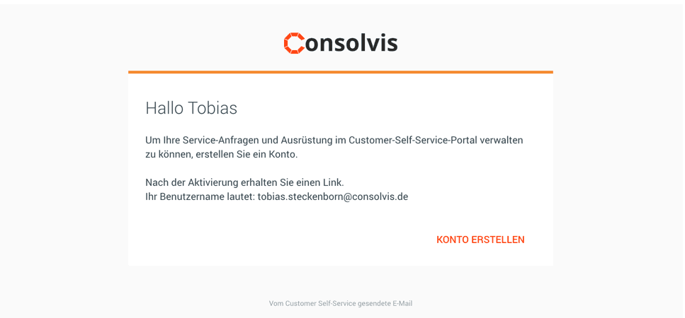 FSM Now Aktivierungsmail