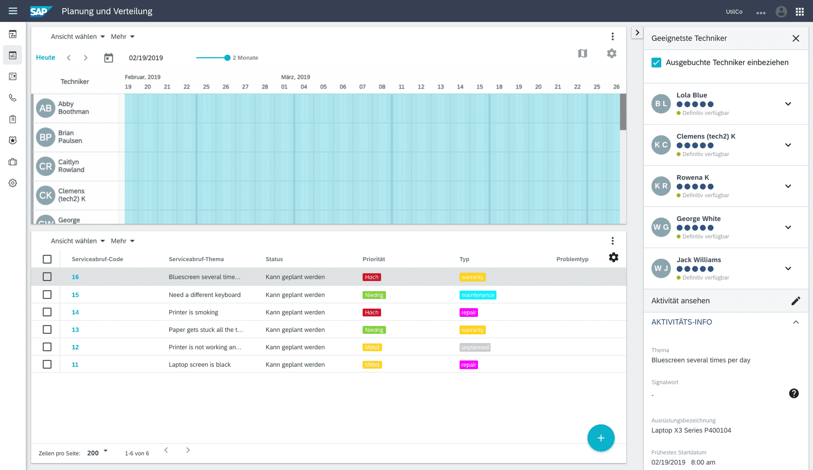 SAP Field Service Management Planner