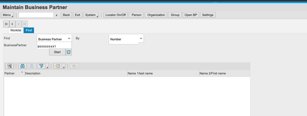 Transaktion mit SAP Web GUI