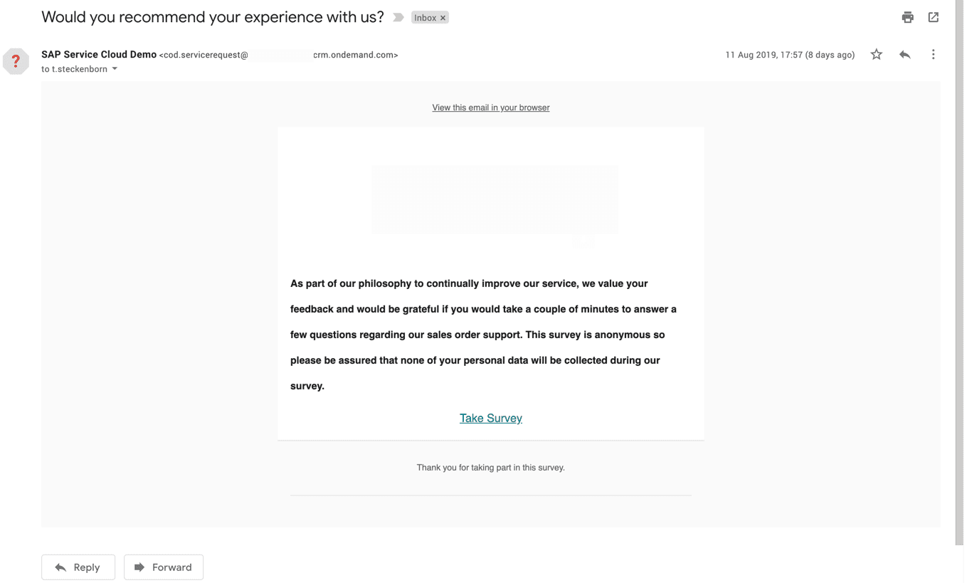 C4C Qualtrics Integration Mail Demo