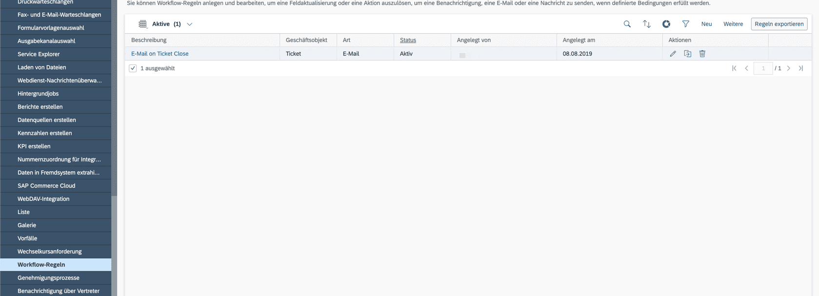 SAP Service Cloud C4C Workflow