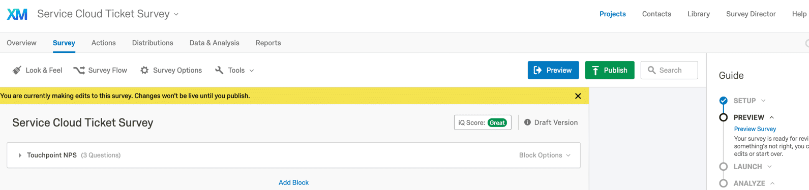 Qualtrics Umfrage veröffentlichen