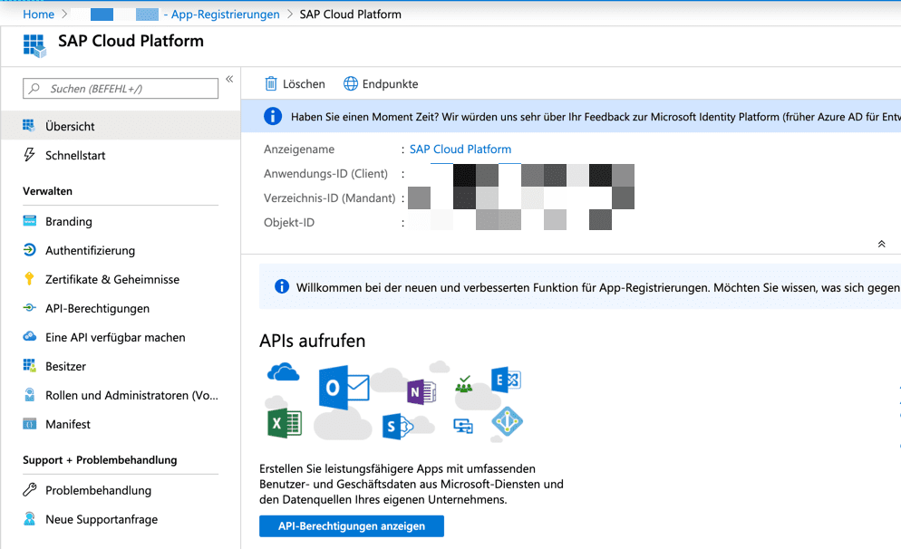 Azure AD App-Registrierungen Übersicht