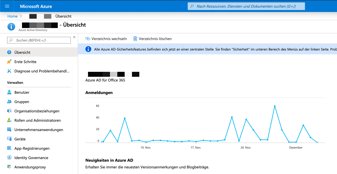 Navigation zur den Unternehmensanwendungen in Azure Active Directory