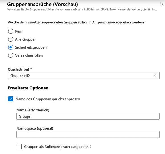 Active Directory Gruppenansprüche