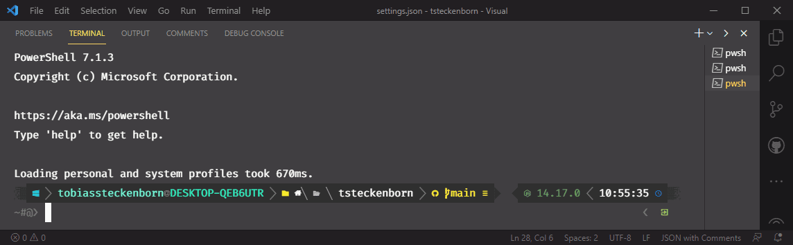 VS Code Windows PowerShell Oh My Posh