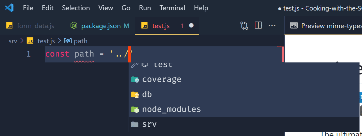 VSCode Path Intellisense