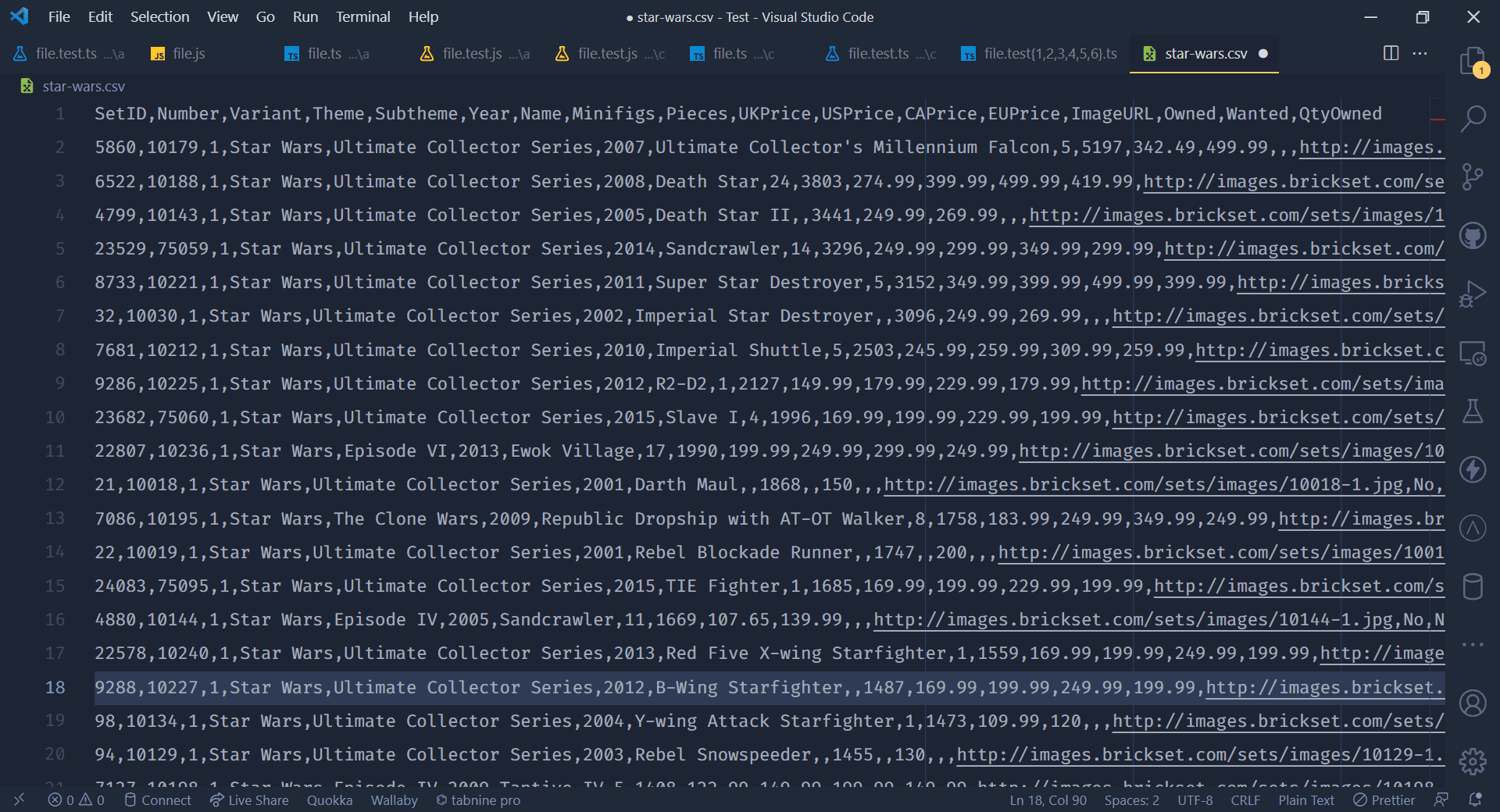 VSCode without Rainbow CSV