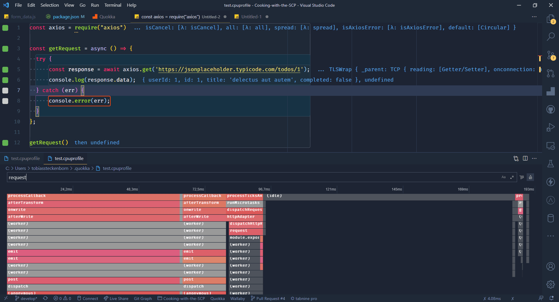 VSCode Profile Flame