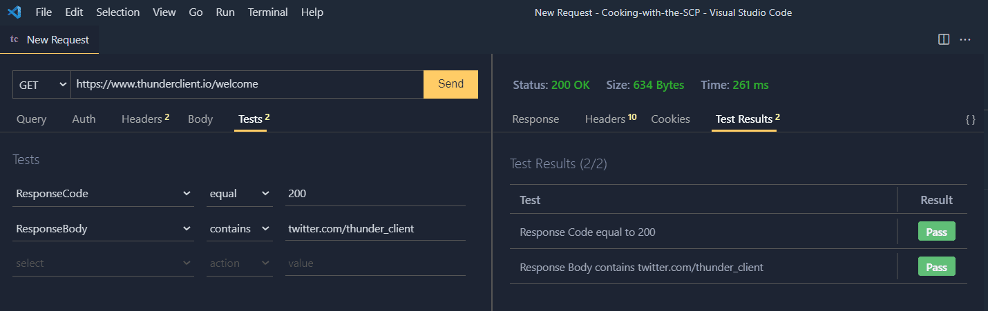 VSCode Thunder Client Test